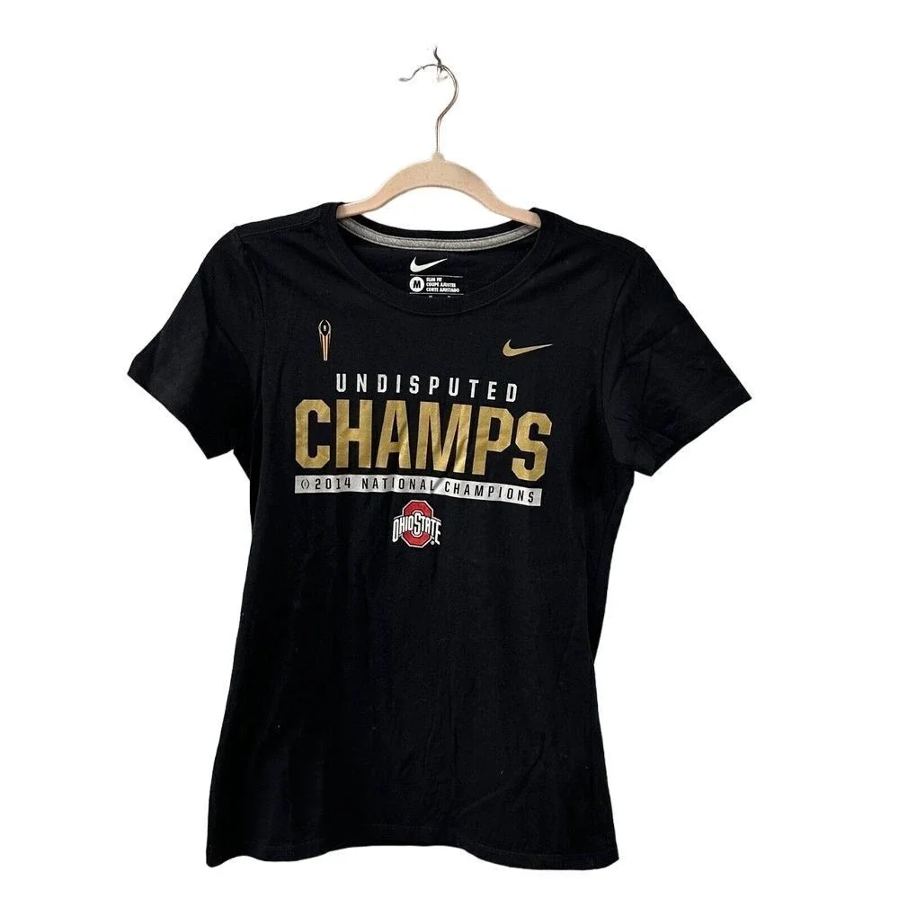 Nike‎ Ohio State Buckeyes T-Shirt Womens M National Champions 2014 Slim Fit
